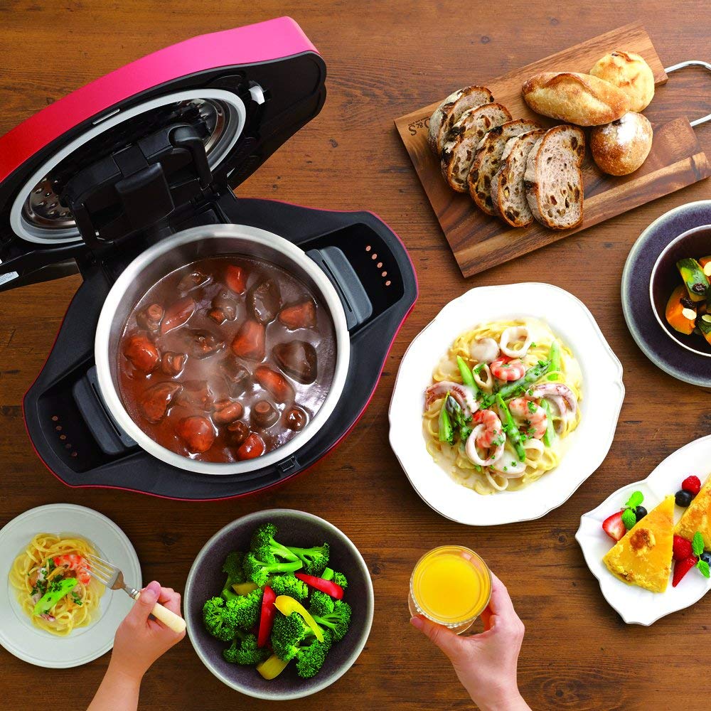 シャープ ヘルシオ(HEALSIO) ホットクック 水なし自動調理鍋 2.4L 大容量タイプ レッド KN-HT24B-R