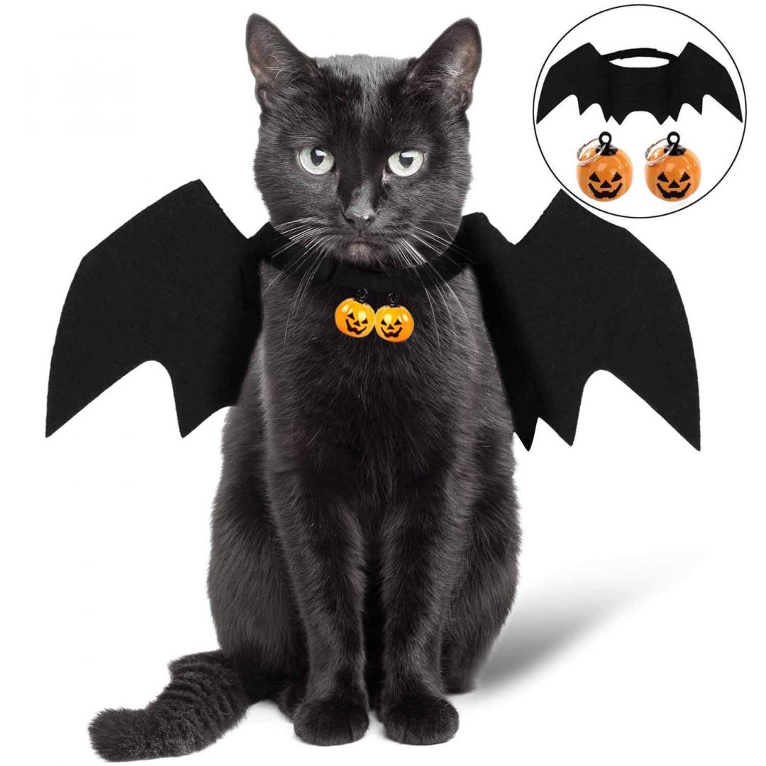 cooyoo Cat Halloween Costume - Cat Bat Wings