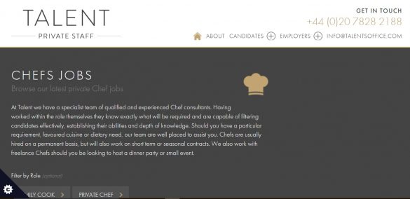 マドンナの専属シェフ募集