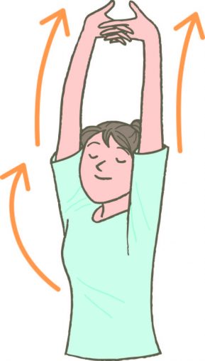 睡眠ストレッチ腕あげ
