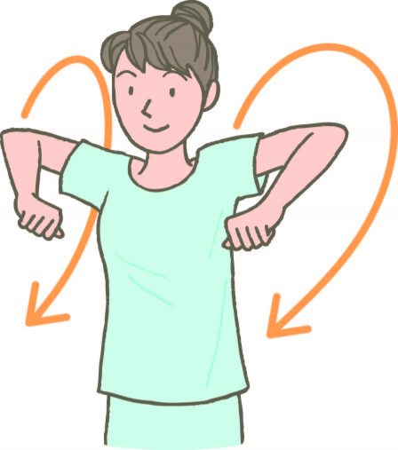 睡眠ストレッチ再度腕まわし