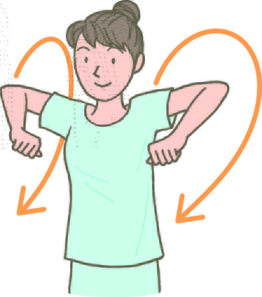 睡眠ストレッチ再度腕まわし