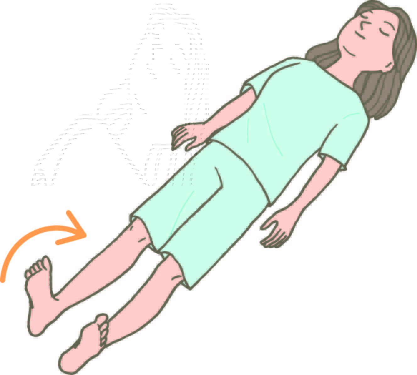 睡眠ストレッチ足あげ