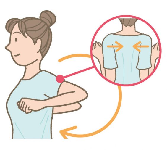 睡眠ストレッチ肩甲骨