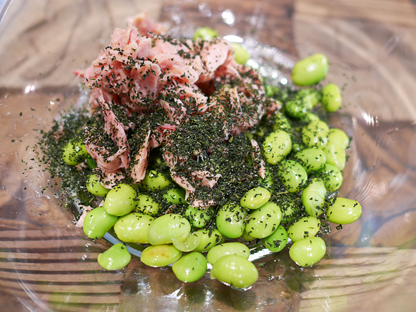 具材／えごま油、ノンオイルツナ、ふりかけ、枝豆