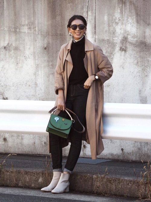 ウッド調ヒール付きレザーアンクルブーツ 14,990円