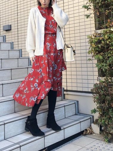 花柄ワンピース