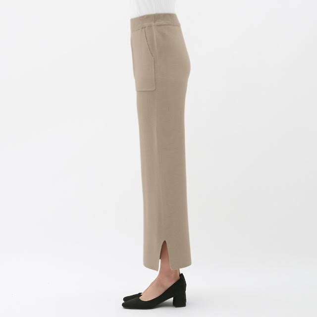 ミラノリブニットワイドパンツ