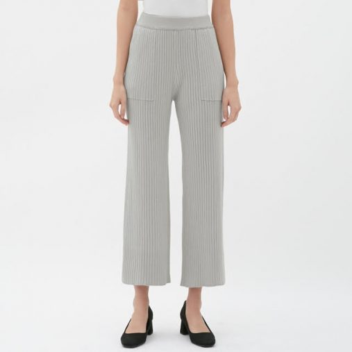 ワイドリブニットパンツ