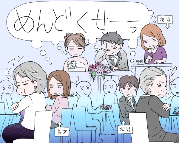 離婚した両親が結婚式で