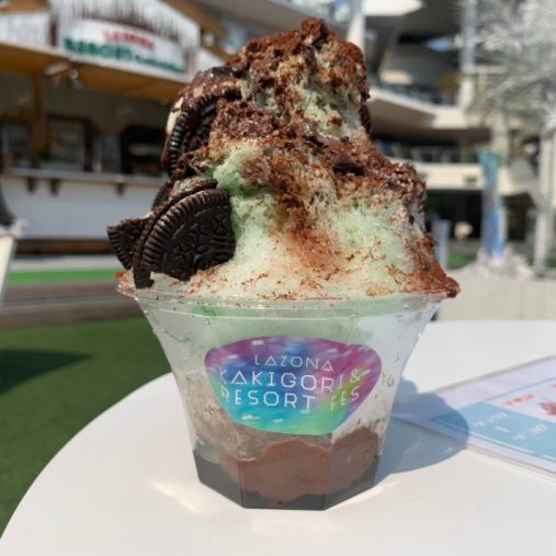 「LAZONA KAKIGORI & RESORT FES」のチョコミントかき氷