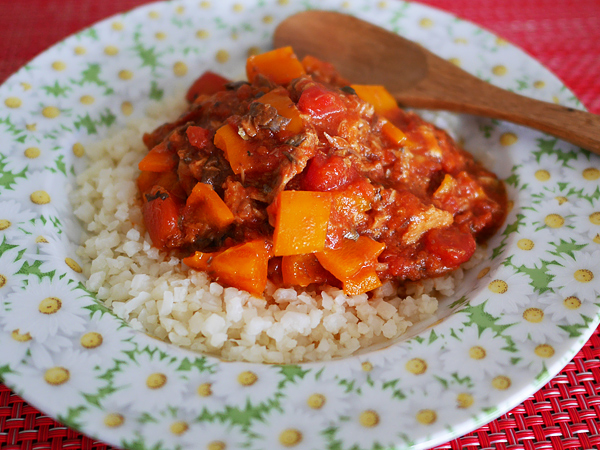 サバ味噌トマトのジンジャークスクス