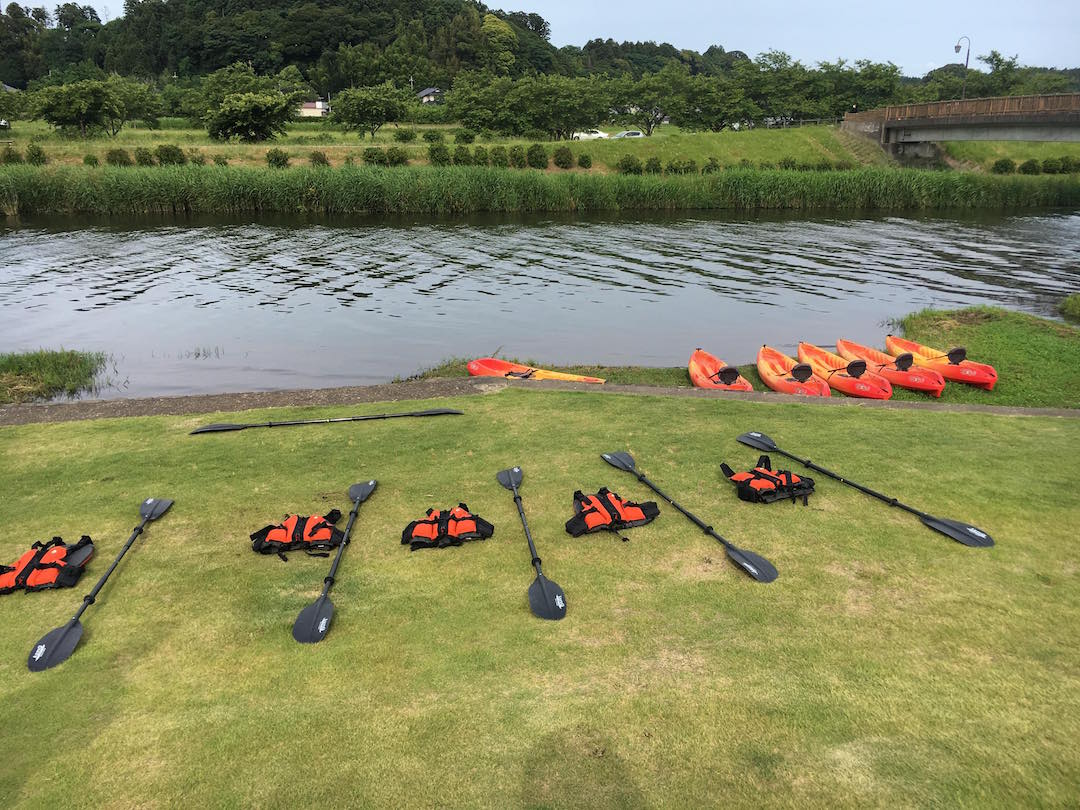 カヌーを行う川に到着