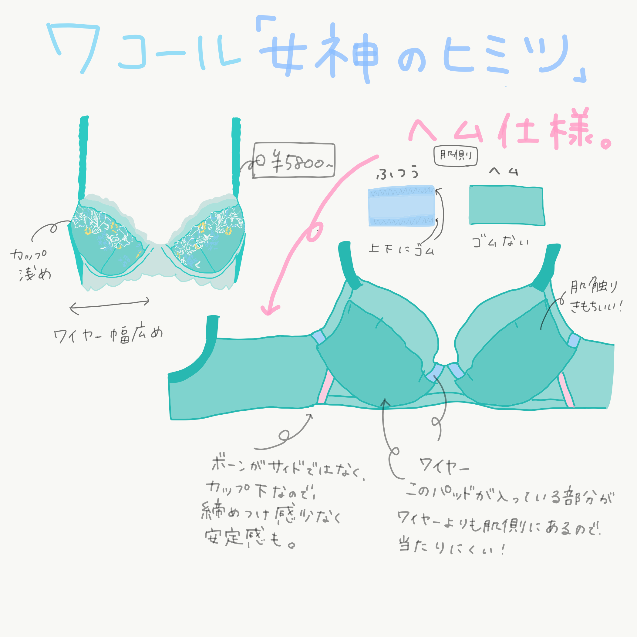 ワコール「女神のヒミツ」￥5,800～