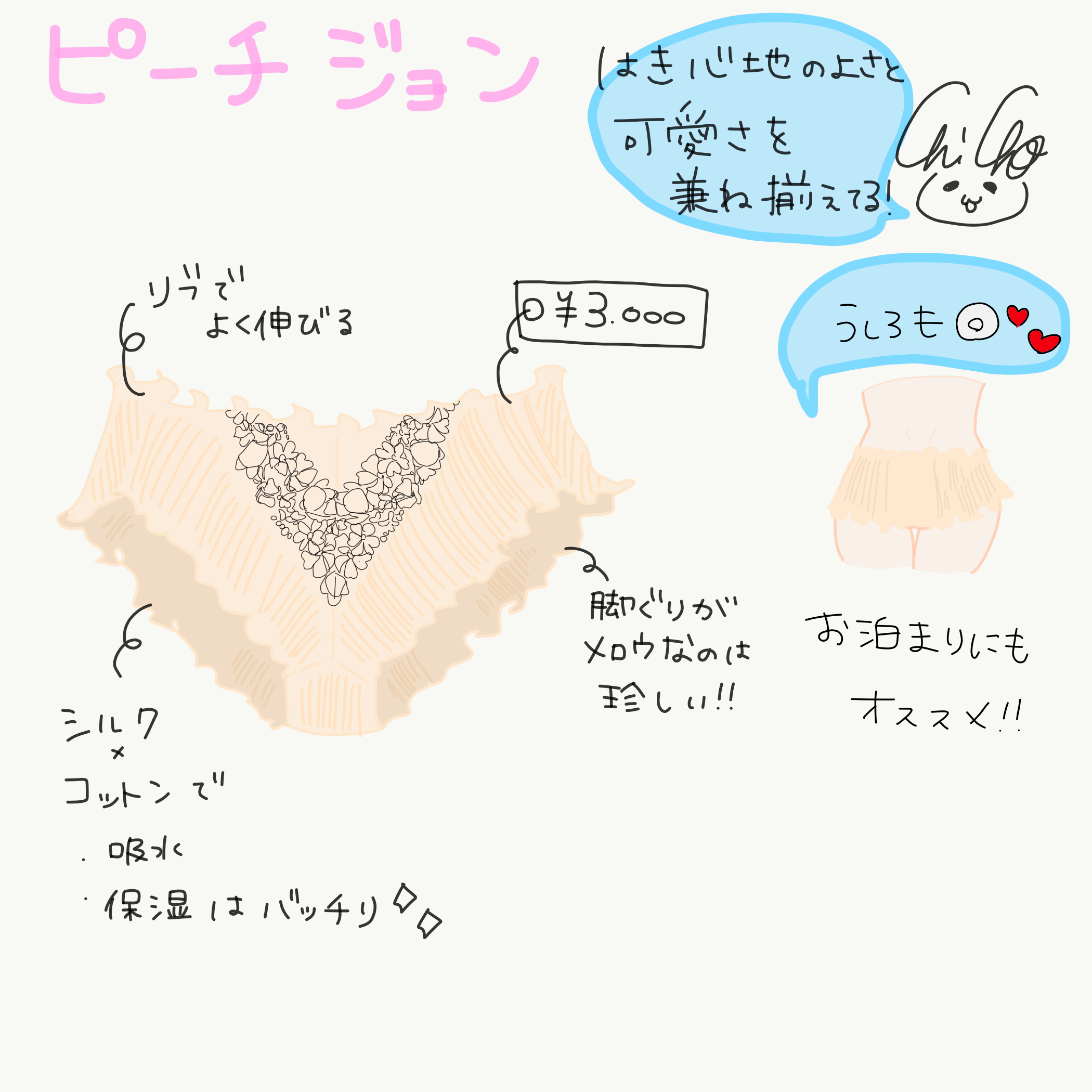 PEACH JOHN(ピーチジョン)「シルクコットンフレアパンティ」￥3,000