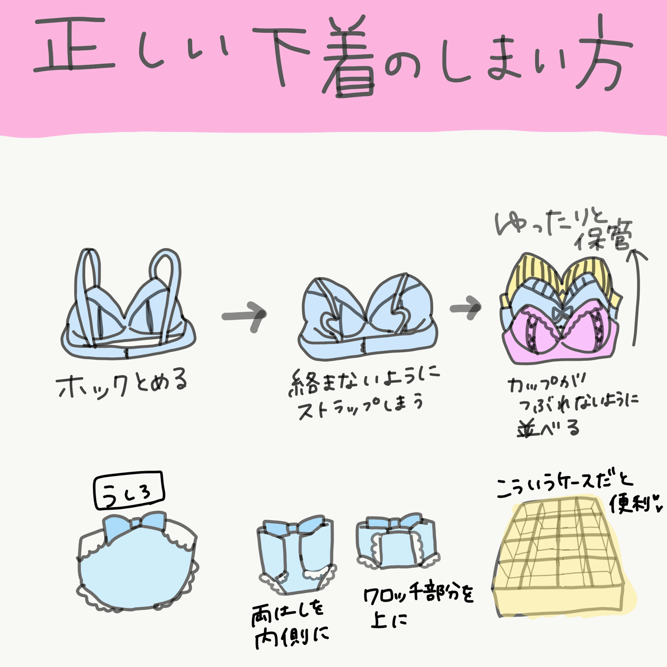 下着の正しいしまい方・たたみ方