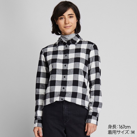 ユニクロ「フランネルチェックシャツ(長袖)」￥1,990 カラー:09 BLACK （画像：ユニクロ公式サイトより）
