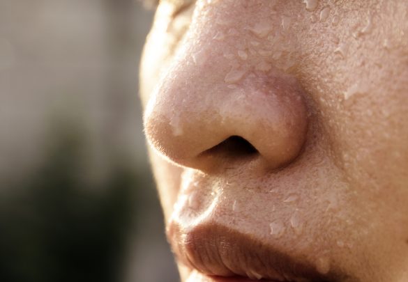 お風呂 de サウナ傘を使って汗びっしょり