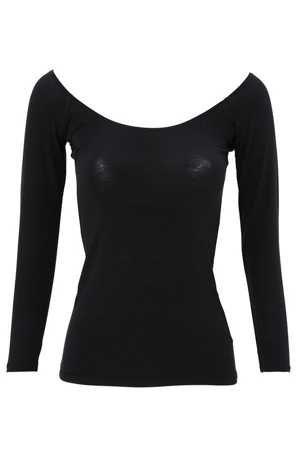 チュチュアンナ「tutuheat無地肩出し長袖」￥980