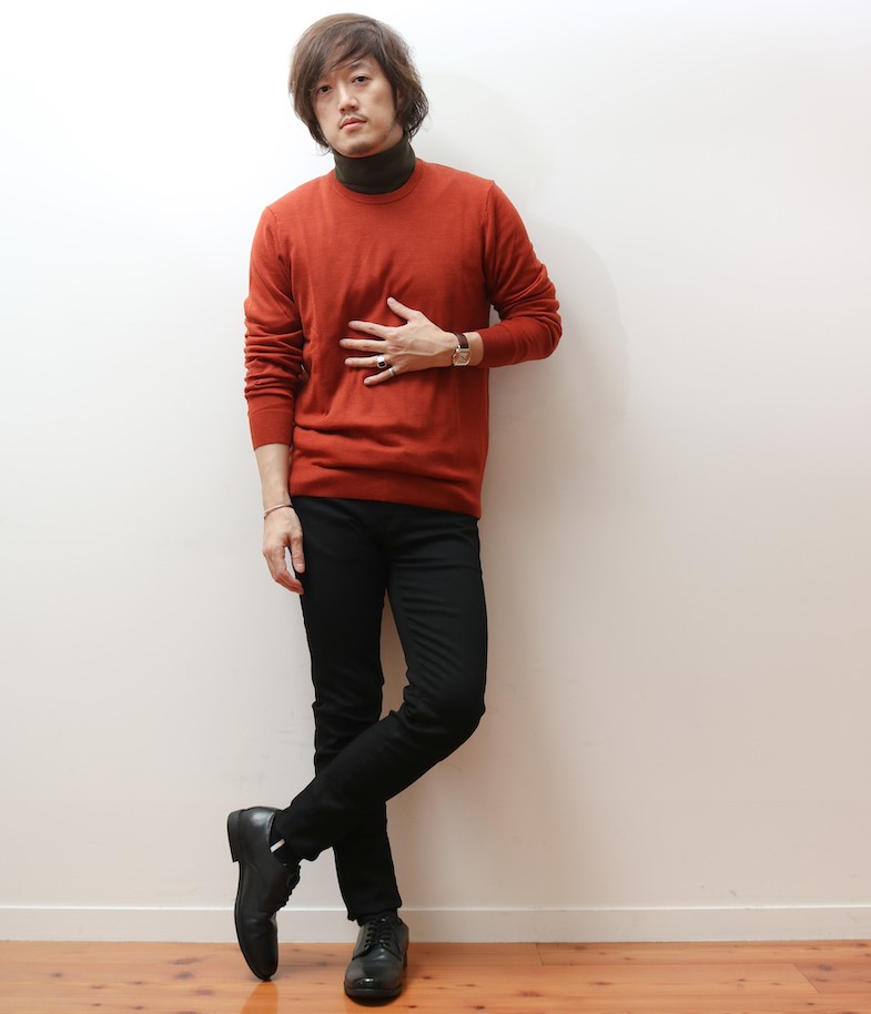 黒スキニー＋エキストラファインメリノ