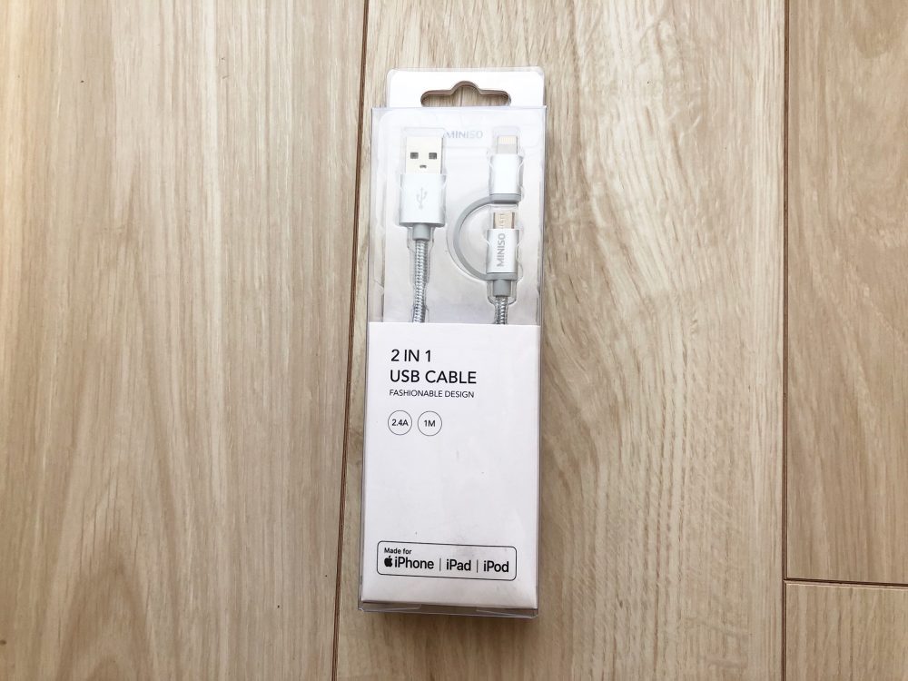 メイソウ【MINISO名創優品】Apple USBケーブル　1,200円
