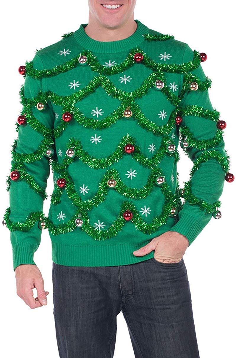 電球付きの全身ツリー！クリスマスツリーセーター