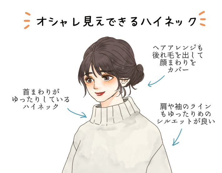 白のハイネックの気をつけたいポイント