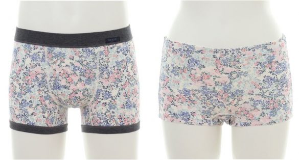 KID BLUE（キッドブルー）「ボクサーパンツ[ ベア天ブルーミングフラワー ]」、「サニタリーショーツ[ ベア天ブルーミングフラワー ]」どちらも￥5,390