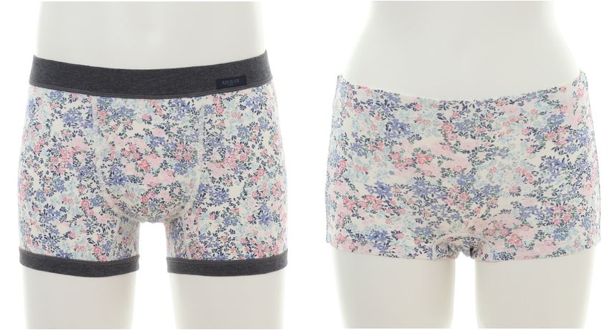 KID BLUE（キッドブルー）「ボクサーパンツ[ ベア天ブルーミングフラワー ]」、「サニタリーショーツ[ ベア天ブルーミングフラワー ]」どちらも¥5,390