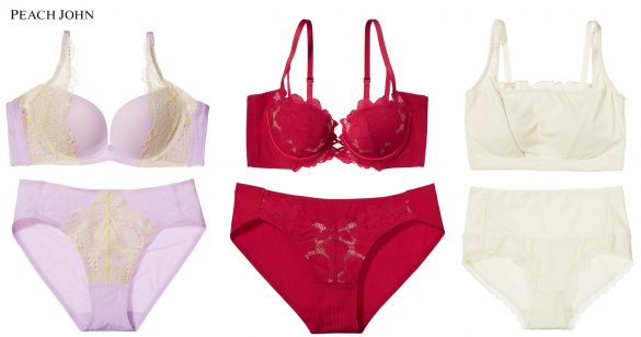 左から①ソフトワイヤータイプ ②ワイヤータイプ ③ノンワイヤータイプ。PEACH JOHN/ピーチ・ジョンプレスリリースより