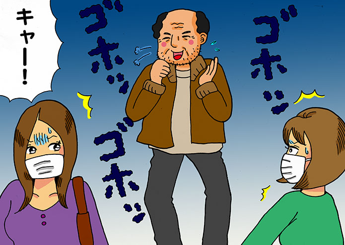 コロナで咳、せき