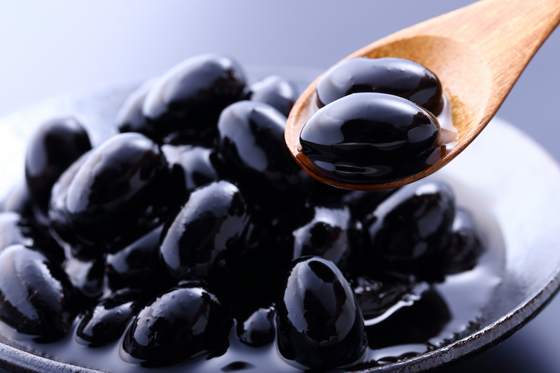 自炊のおかずに黒豆。