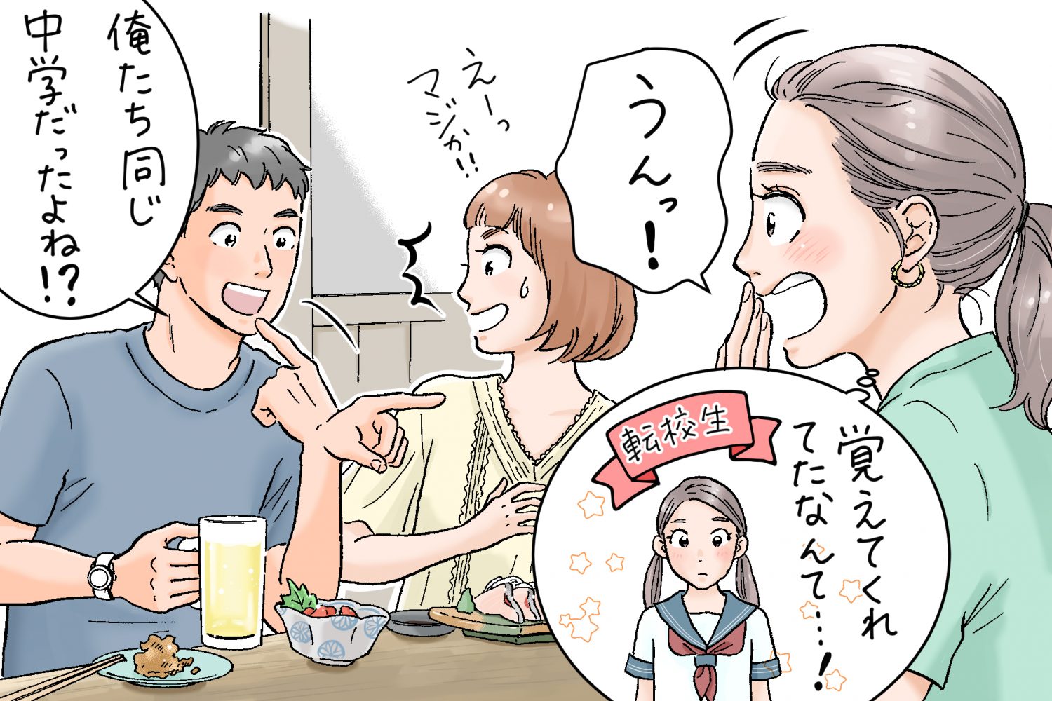 中学のの同級生と再会