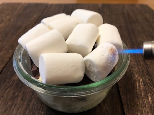 マシュマロを炙ってフローズンスモアづくり