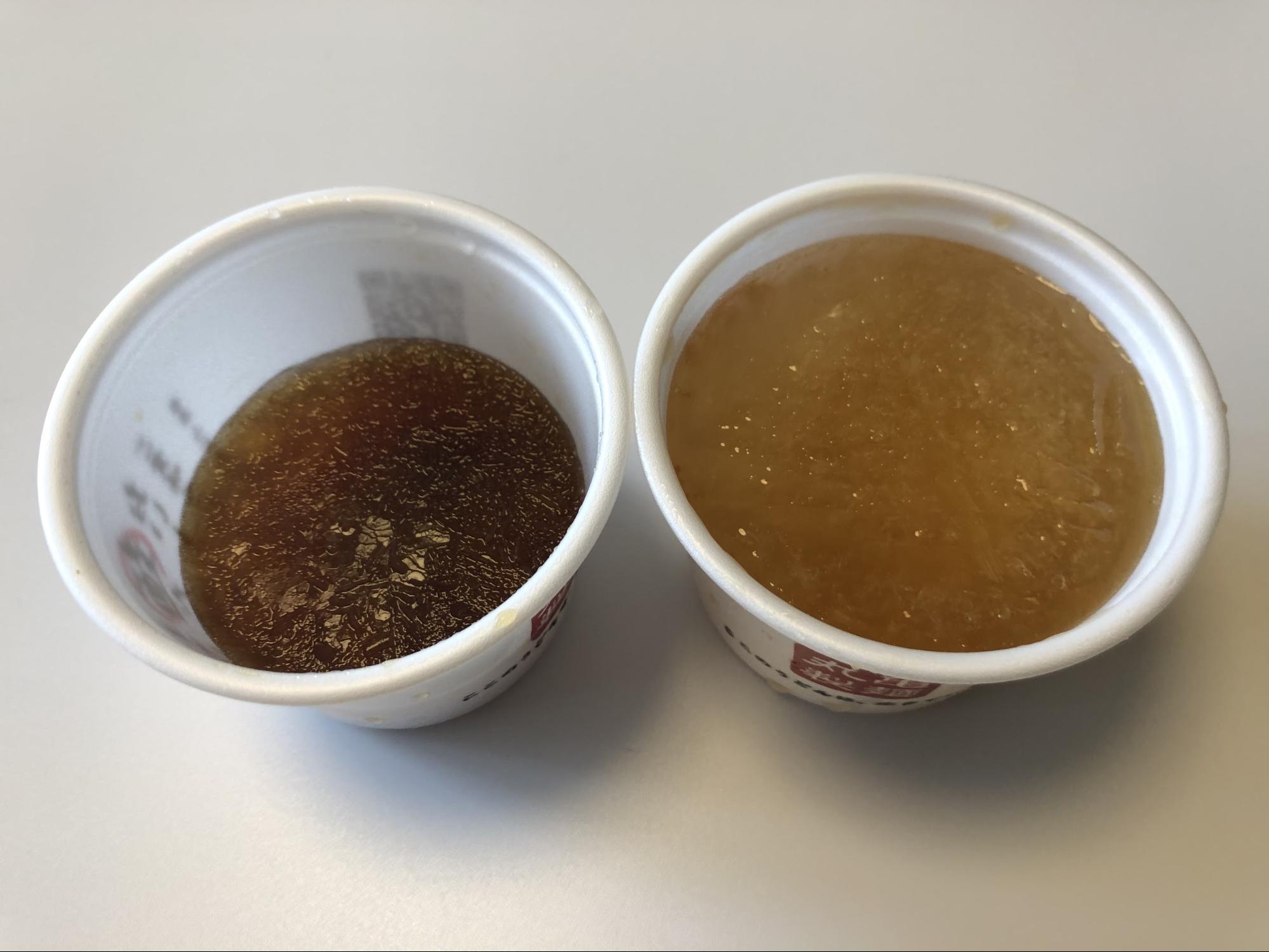 左：氷冷ぶっかけ用　右：氷冷かけ用