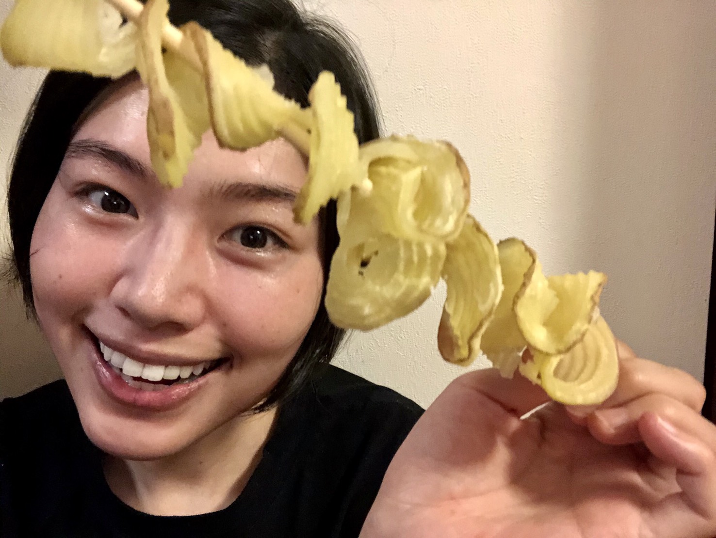 筆者とトルネードポテト