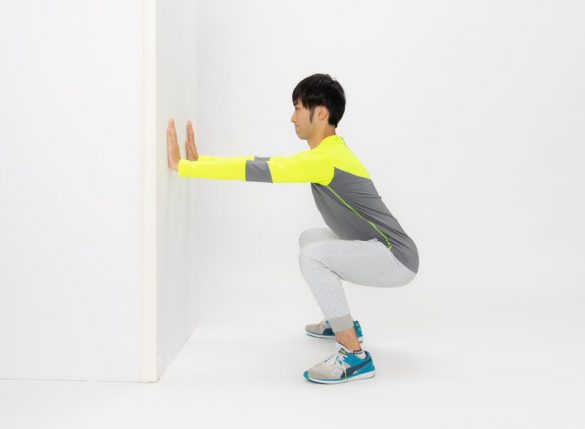 【B】腹圧が簡単に高くなる壁押しエクササイズ3
