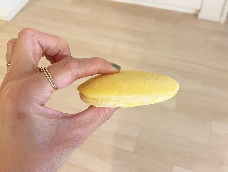 オーブンで焼く前は薄っぺらい