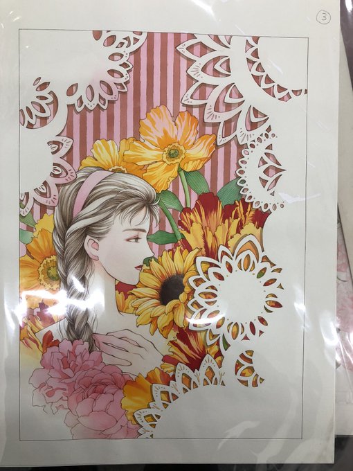 松苗あけみさんのカラー原画（画像：きたがわ翔さんTwitter @kitagawa_sho より）