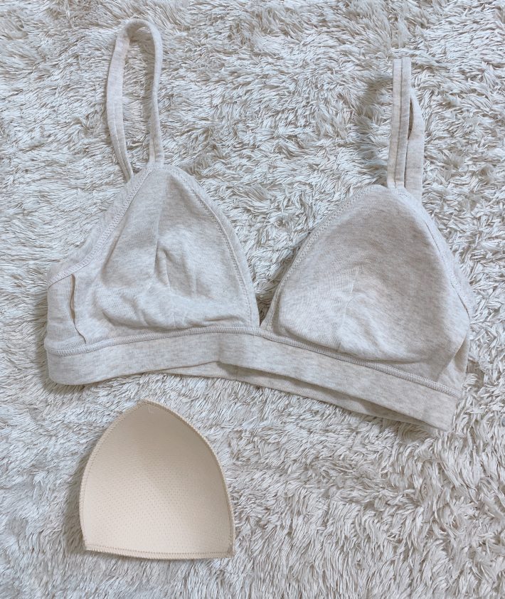 無印良品　脇に縫い目のないフライス編みブラジャー