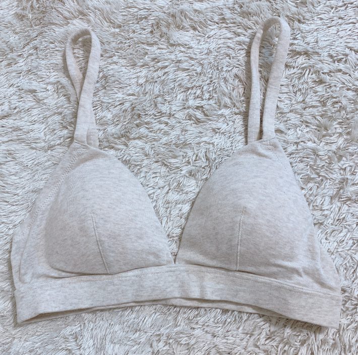 無印良品　脇に縫い目のないフライス編みブラジャー