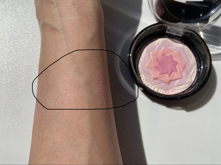 丸く囲った部分がブラシで塗布した箇所