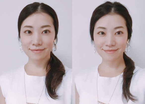 頭の輪郭をひし形に／元井里奈