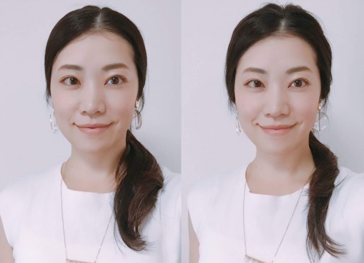 頭の輪郭をひし形に／元井里奈