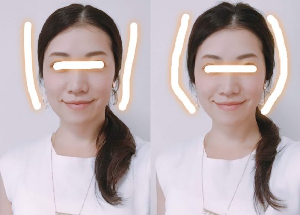 頭の輪郭をひし形に／元井里奈