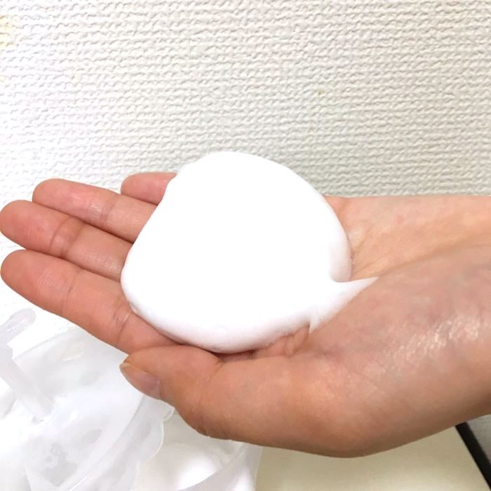 あっという間に濃密泡がこんなにできました