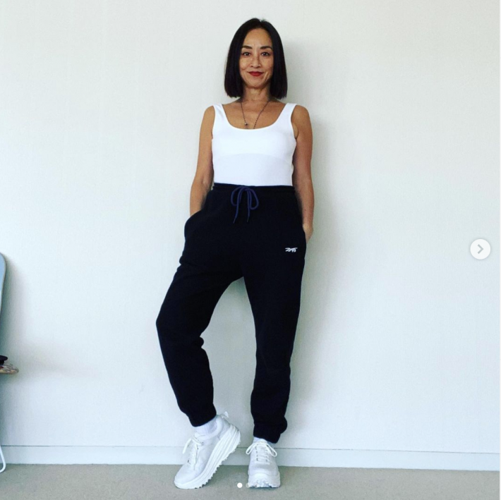 わたしはいつもスエットに合わせています