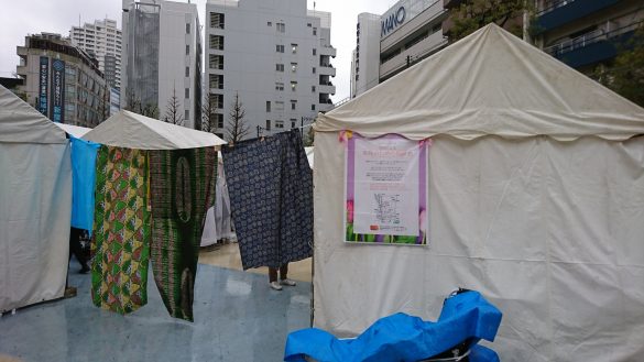 ライベートが守られた相談ブースのテント