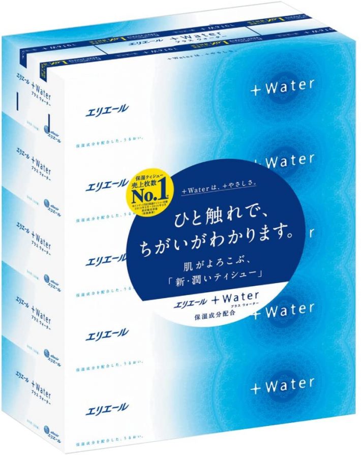 エリエール ＋Water（プラス ウォーター） ￥477（※Amazon価格）／ボックスタイプ180組×5個