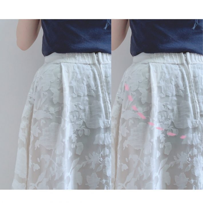 白スカートでのエチケット